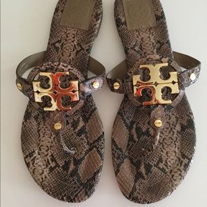 Tory Burch snake print Miller sandals 8.5
